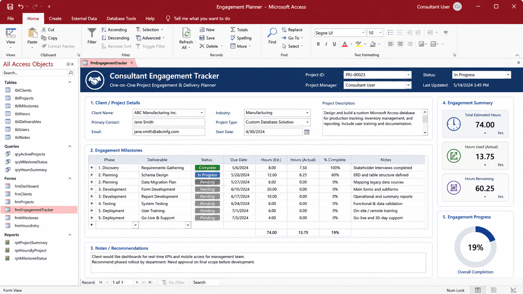 Dedicated MS Access consultant providing one-on-one database guidance