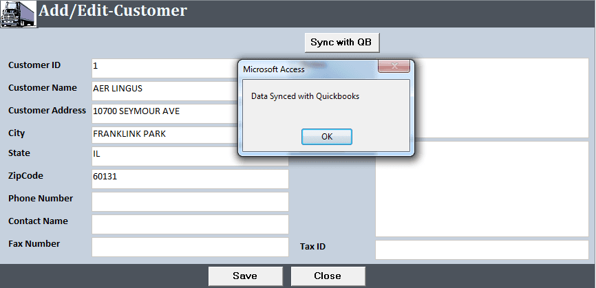 Integration of QuickBooks with MS Access
